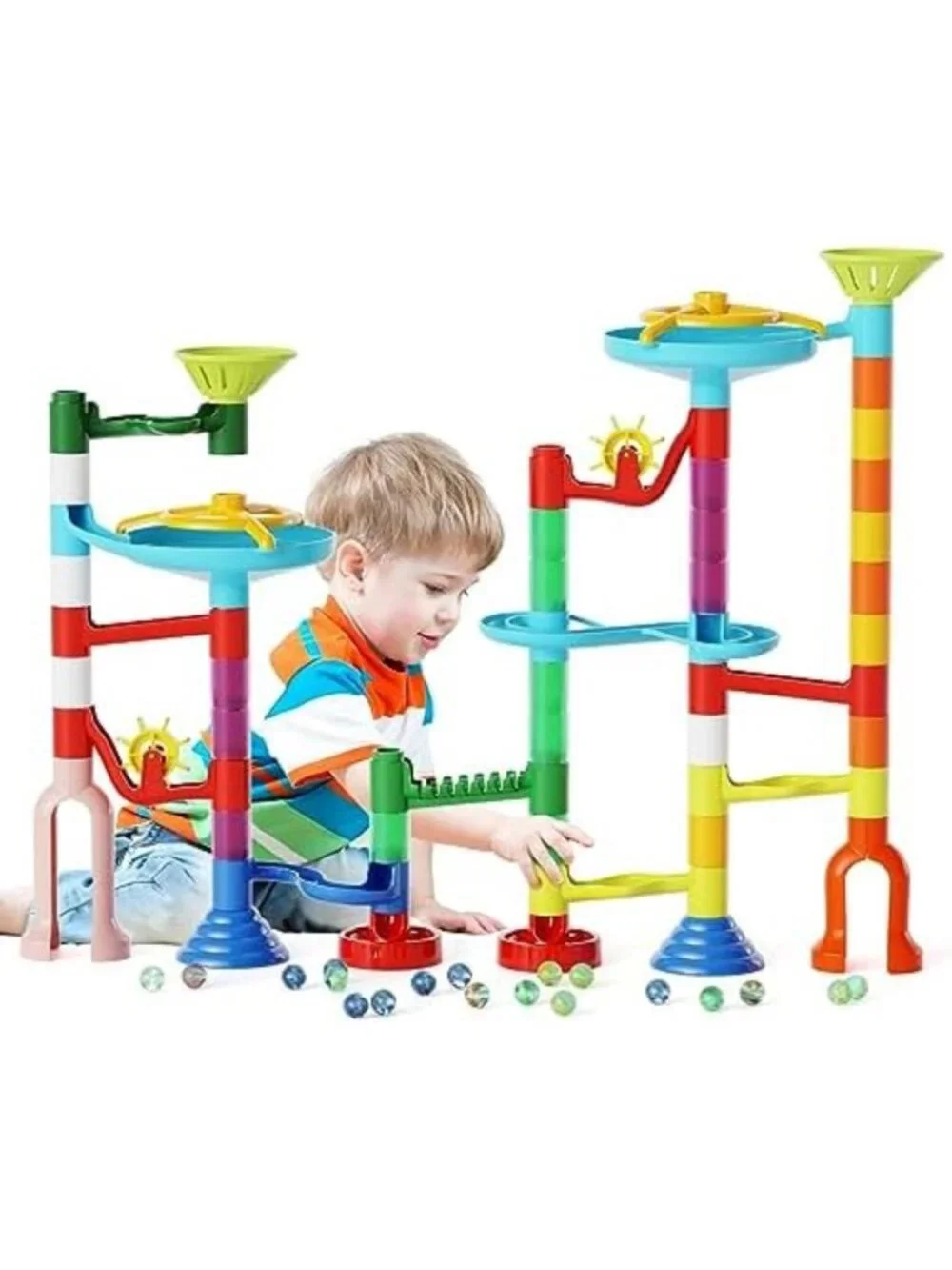 STEM Marble Run Toy Set - 110pcs Educational Maze Kit for Kids, Building Blocks